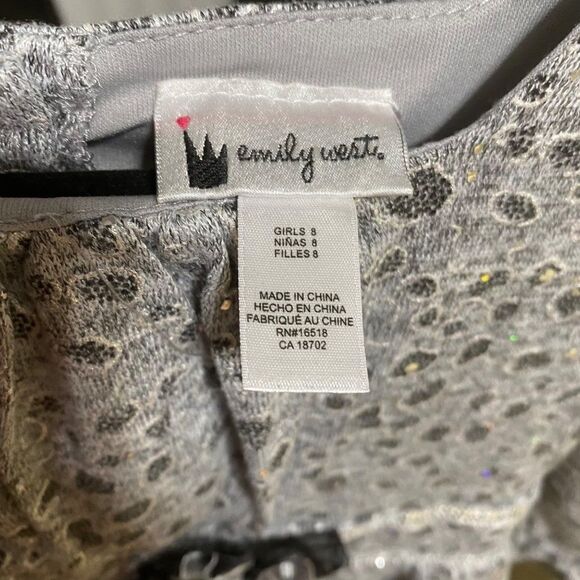 Smiley West girls gray sequenced dress - Picture 3 of 5